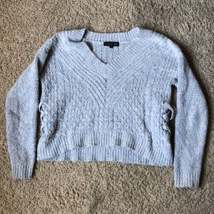 Almost Famous Light Grey Cropped Sweater